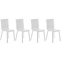 BESUCHERSTUHL 4er Set Holz weiß - Weiß, Holz/Metall (43/87/47cm) - CLP