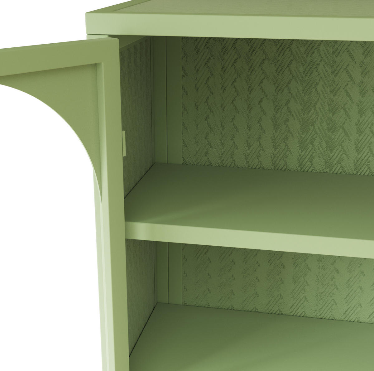 KÜCHENOBERSCHRANK 70 cm mit 2 Glastüren, 3 Ablagen und abnehmbarem Einlegeboden aus Glas und Metall, Grün - Grün, Glas (70/60/23cm) - Redom