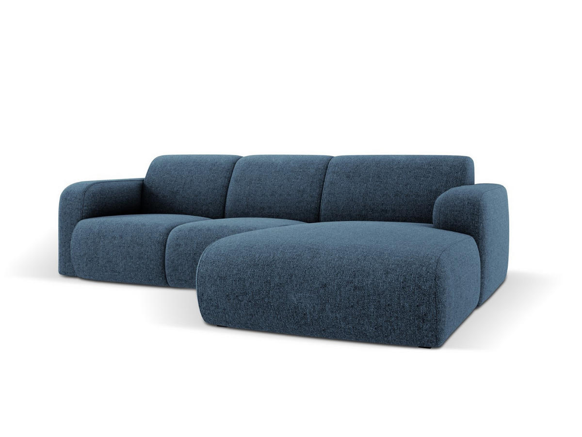 ECKSOFA rechts Molino aus Chenille-Stoff königsblau 4 Sitzplätze - Blau, Textil (170/250cm) - Micadoni