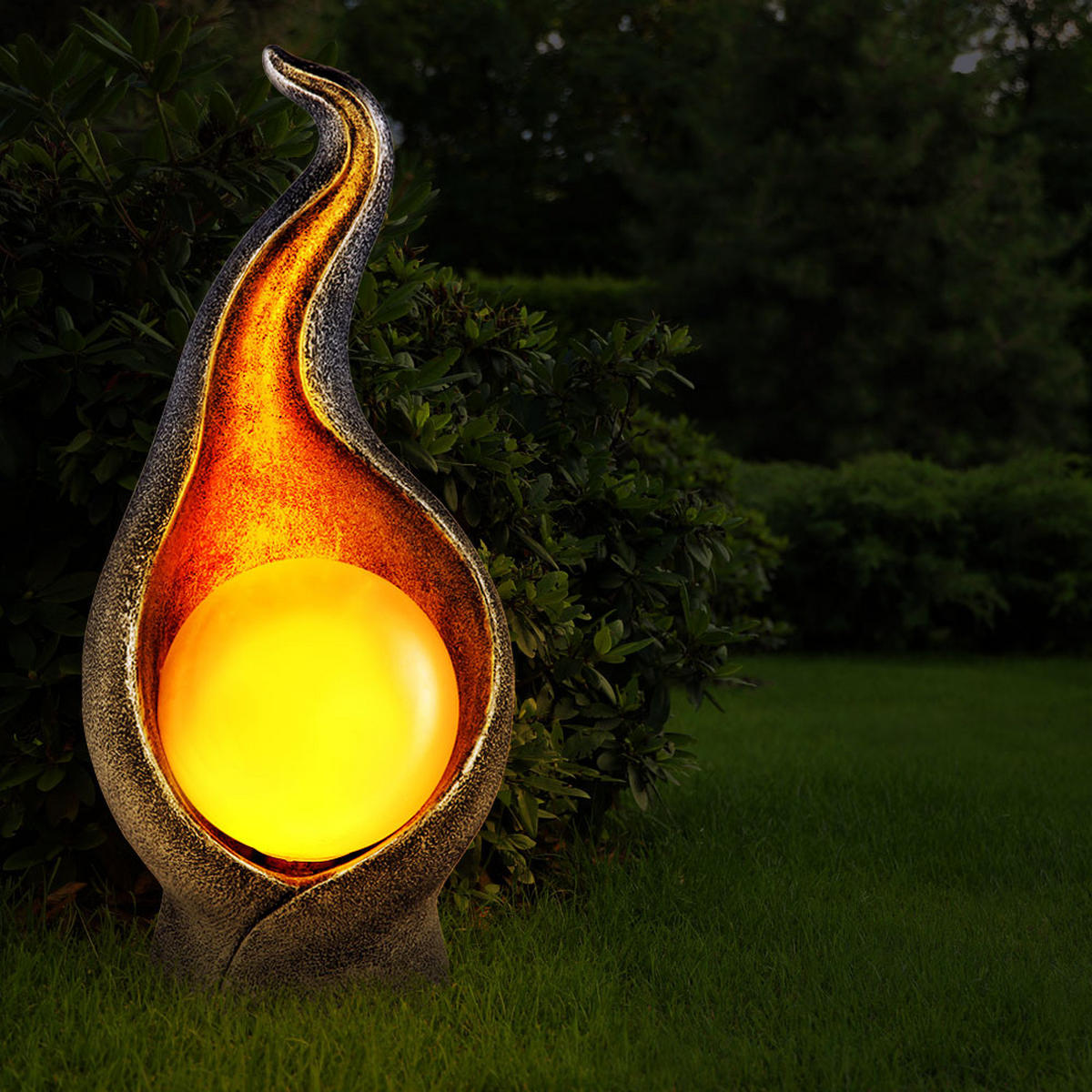 LED AUSSENLEUCHTE Silber Gold Leuchtkugel - Silberfarben, Kunststoff (12/11/26.5cm) - Globo Lighting