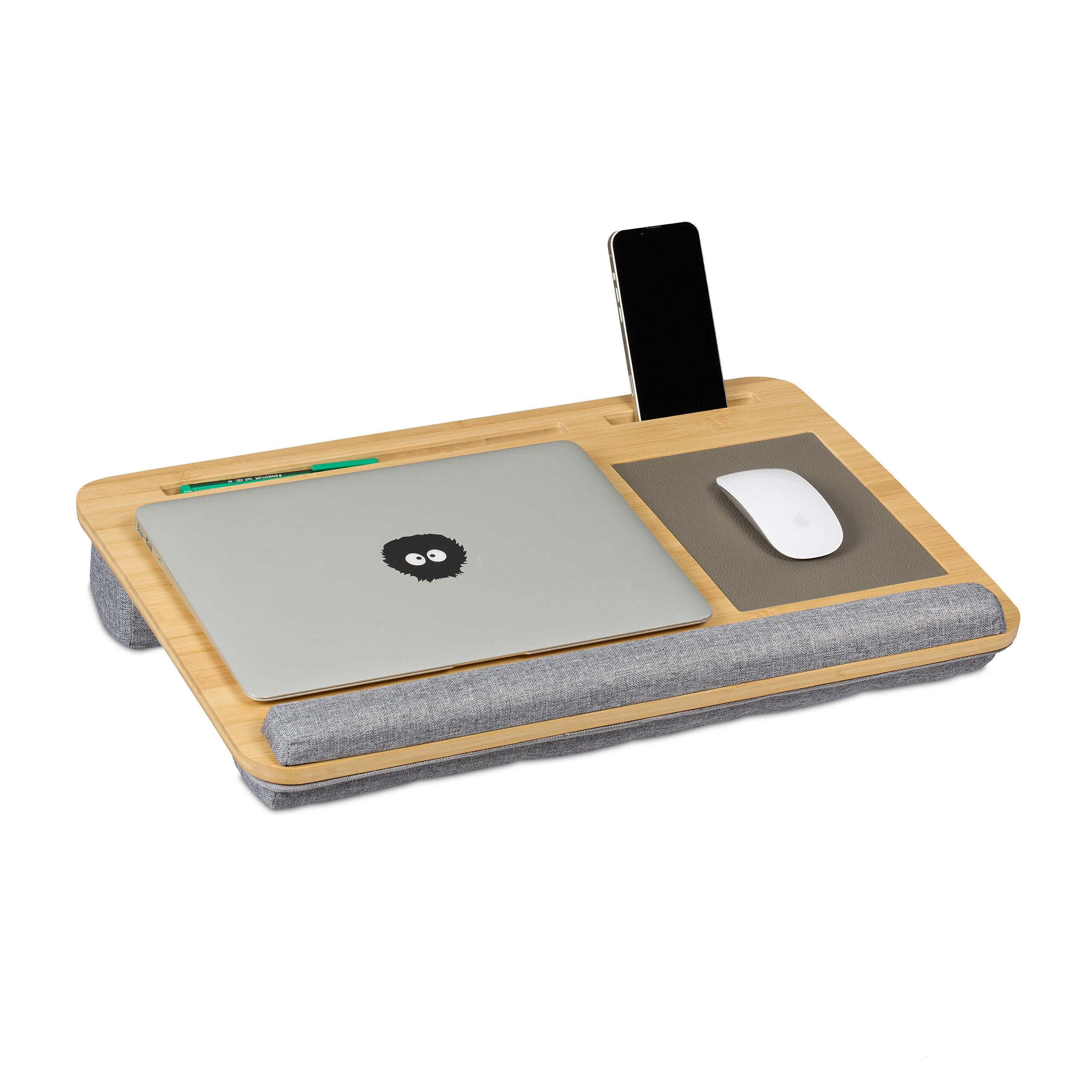 LAPTOPKISSEN - Multicolor, Holz/Textil (36/55.5/10cm) - Relaxdays