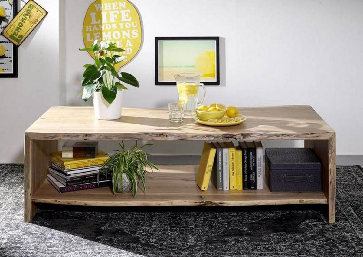 COUCHTISCH Akazie 150x70x45 natur lackiert PURE ACACIA #309 - Braun, Holz (150/70/45cm) - Massivmoebel24