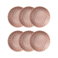SUPPENTELLER Melida rosa 19 cm 6er-Set - Rosa, Keramik (19/19/4cm) - Homla