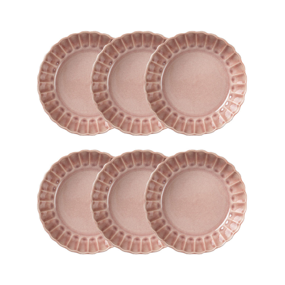 SUPPENTELLER Melida rosa 19 cm 6er-Set - Rosa, Keramik (19/19/4cm) - Homla