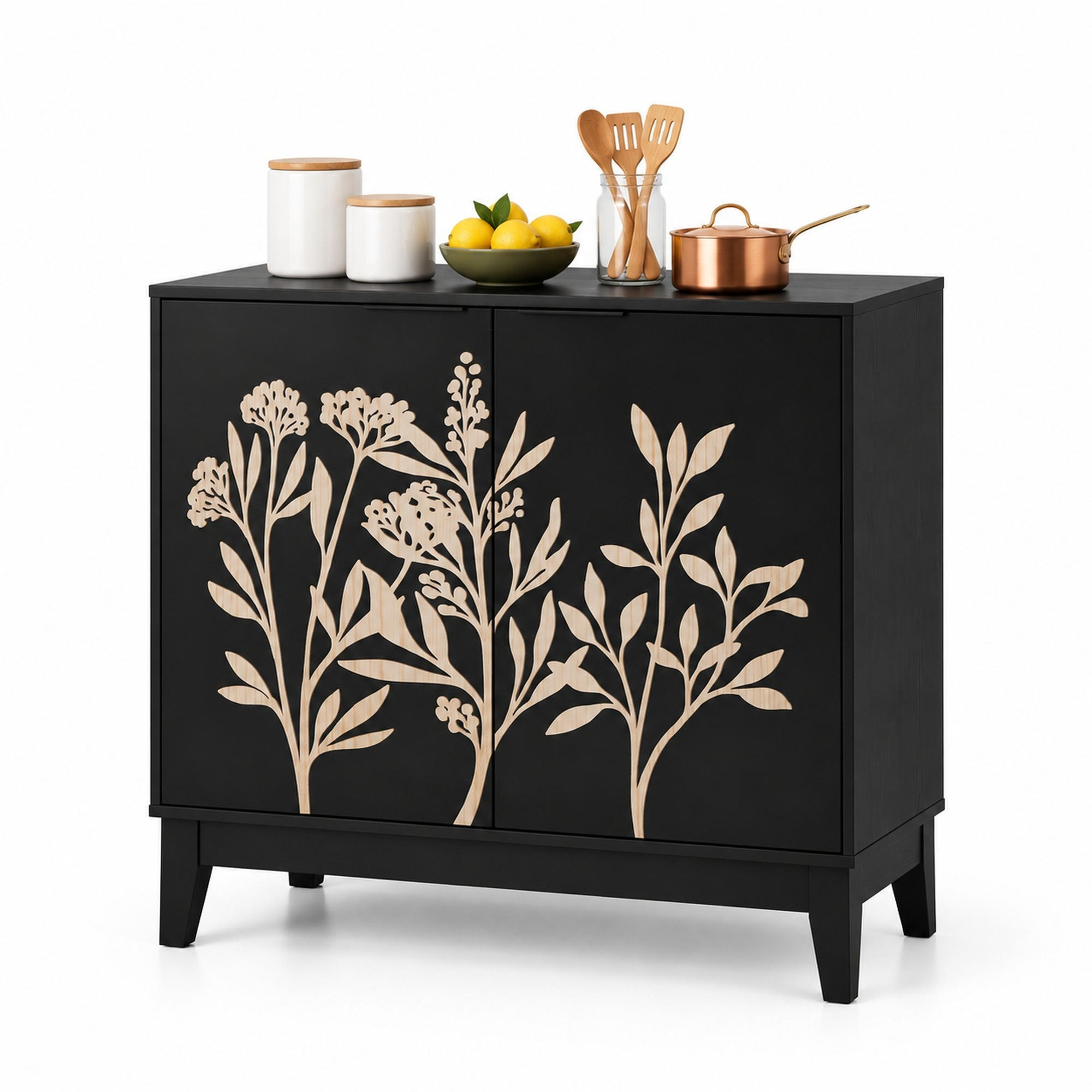 Ivmeu Sideboard Schwarz 80x76x38 cm