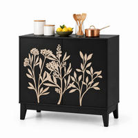 SIDEBOARD mit 2 Türen und verstellbarem Einlegeboden Schwarz - Schwarz, Holzwerkstoff (80/76/38cm) - Meubliv