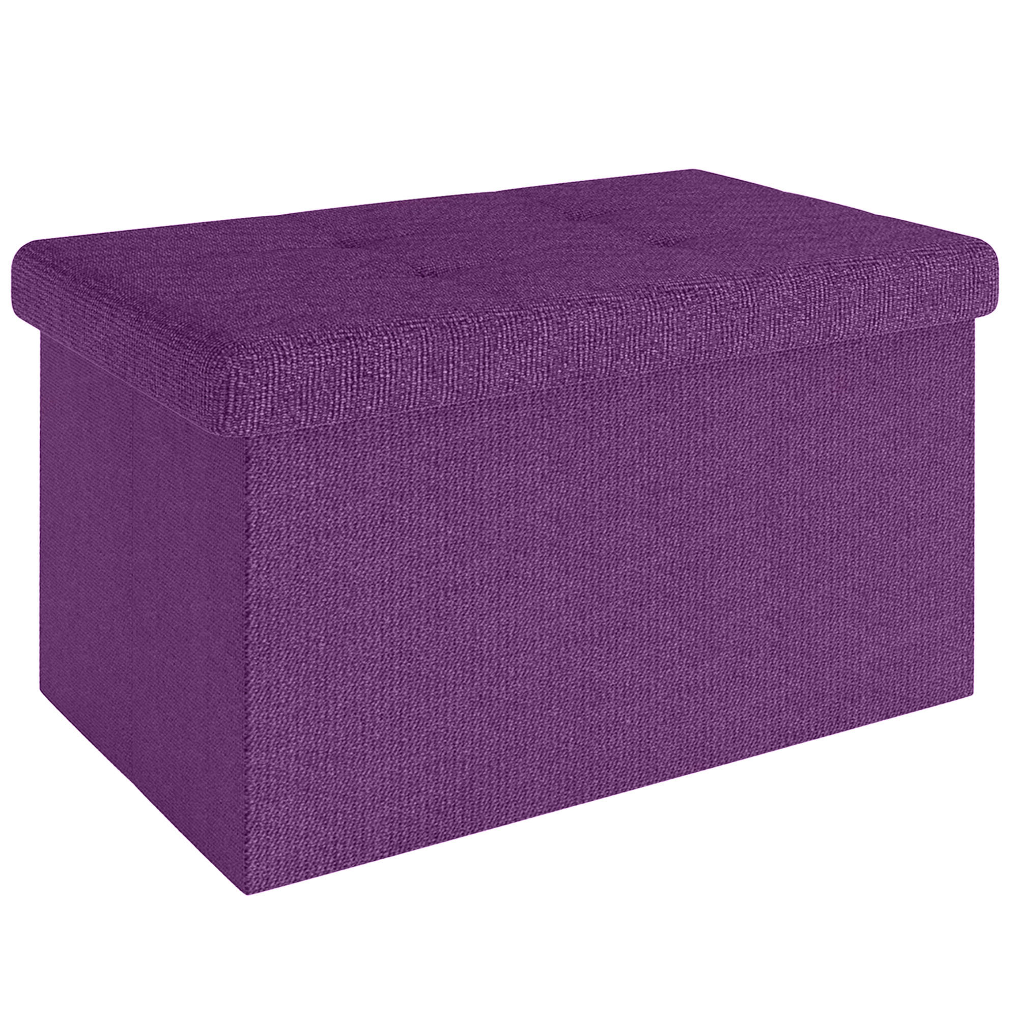 SITZBOX Faltbar mit Stauraum 49/30/30 cm (Lila) - Lila, Textil (30/30/49cm) - Intirilife
