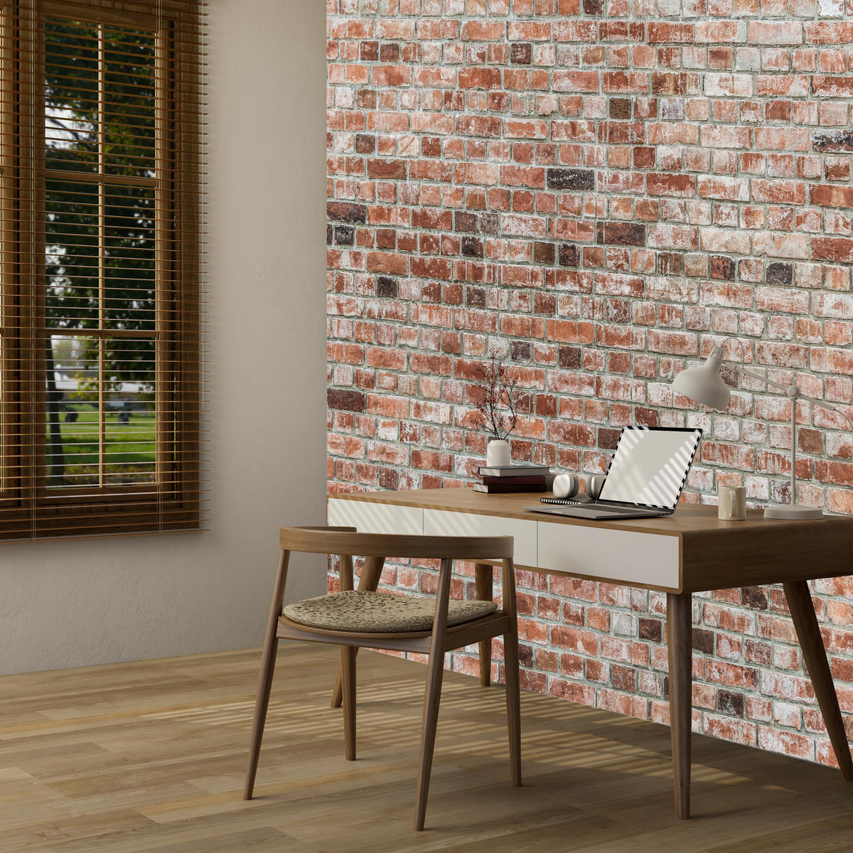 FOTOTAPETE für Büro Ziegelmauer Wand Abstraktion 500x350 - Braun, Papier (500/350cm) - Muralo