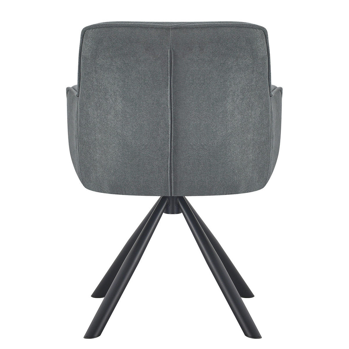 DREHBARER ARMLEHNENSTUHL - 2er-Set - Webstoff / Stahl - Schwarz/Grau, Textil/Metall (62/84/62cm) - home24