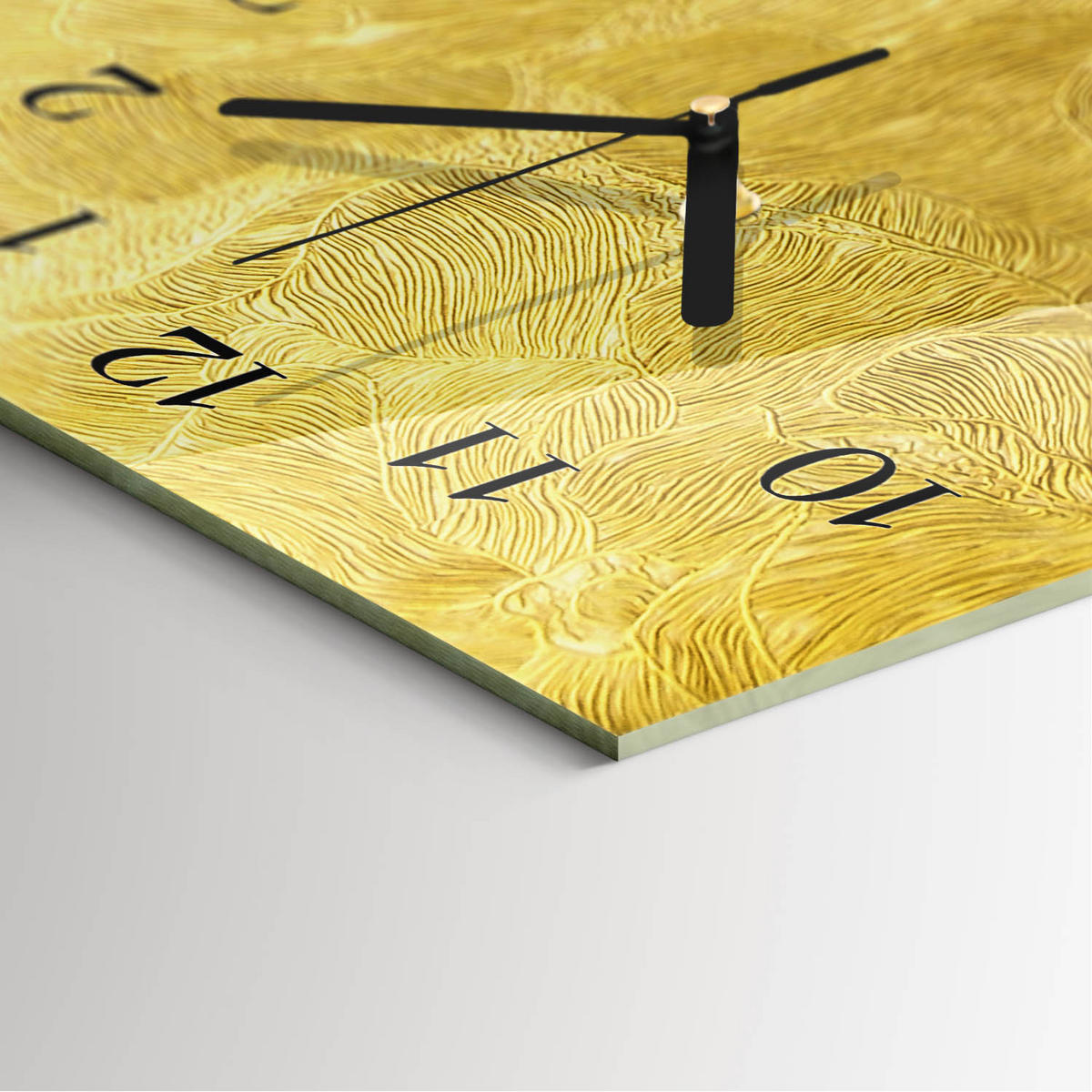 WANDUHR 30x60 cm - Orchidee - Goldfarben, Glas (30/60/0.4cm) - TULUP
