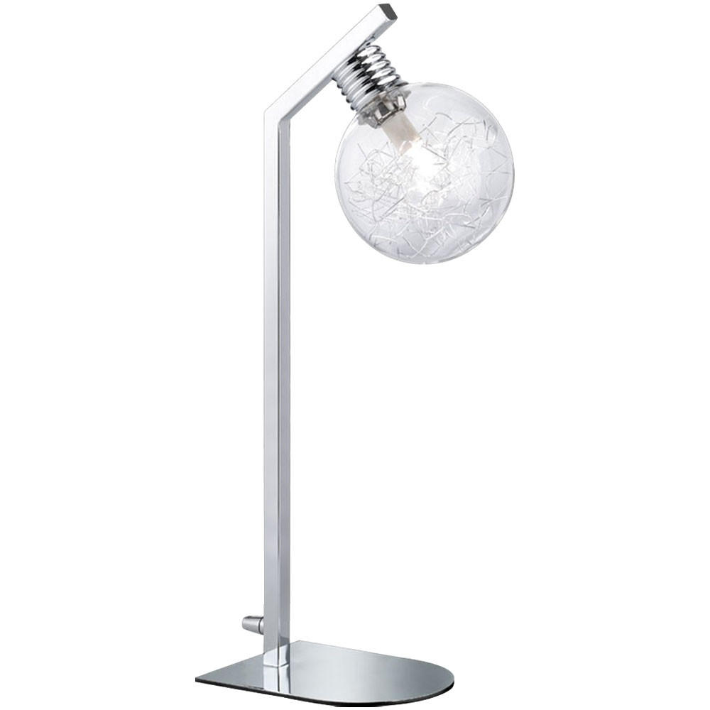 TISCHLEUCHTE Chrom Silber Drahtgeflecht - Silberfarben, Glas (21.5/13/40cm) - Wofi