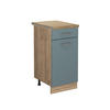 KÜCHENUNTERSCHRANK R-Line Blau-Grau 40 cm, AP Eiche - Honigeiche/Eiche Wotan, Holzwerkstoff (40/81.6/60cm) - Vicco