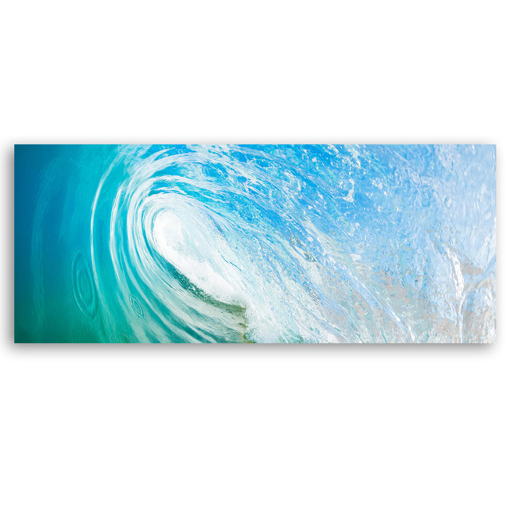 WANDBILD meereswelle - Blau, Textil (90/30cm) - Feeby