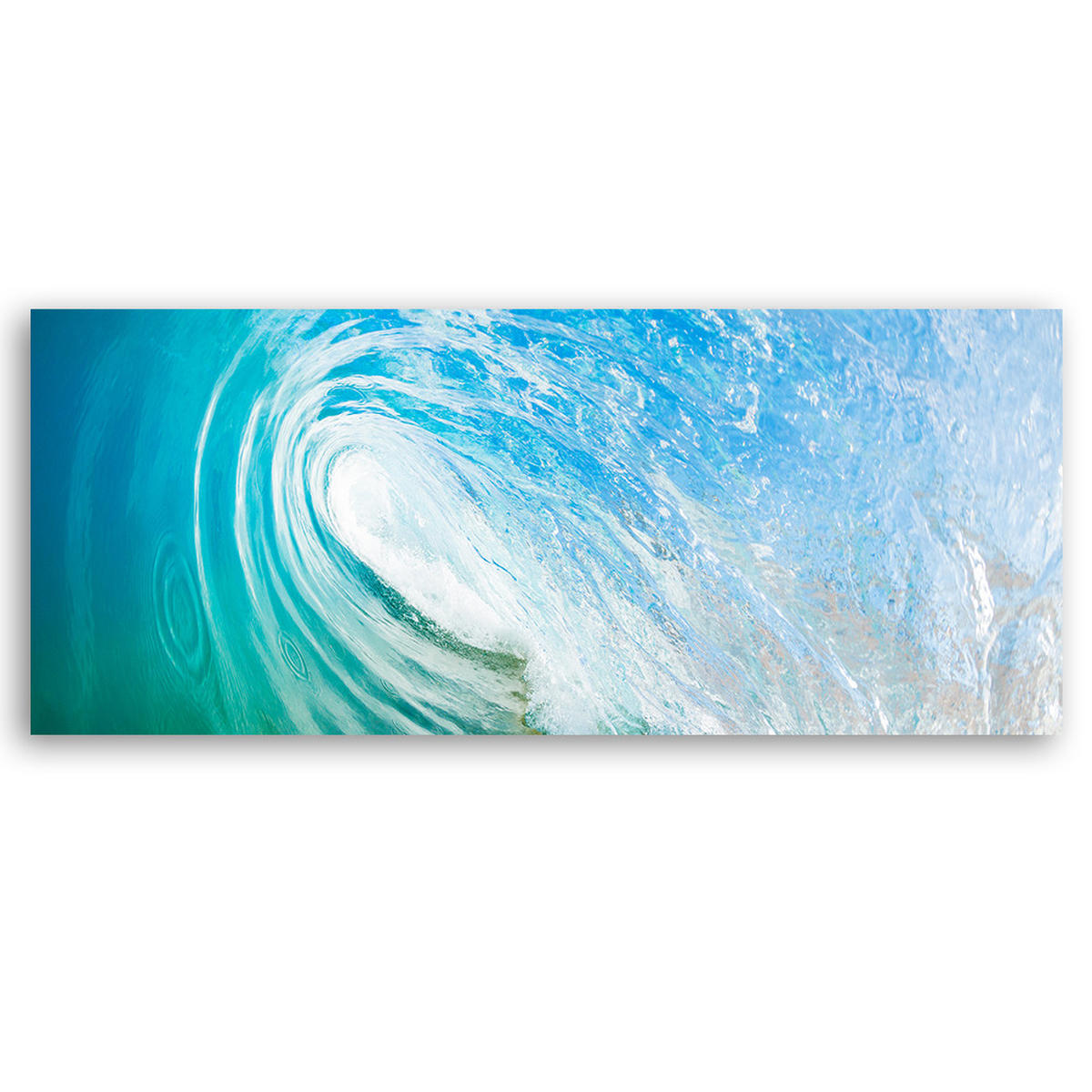 WANDBILD meereswelle - Blau, Textil (90/30cm) - Feeby