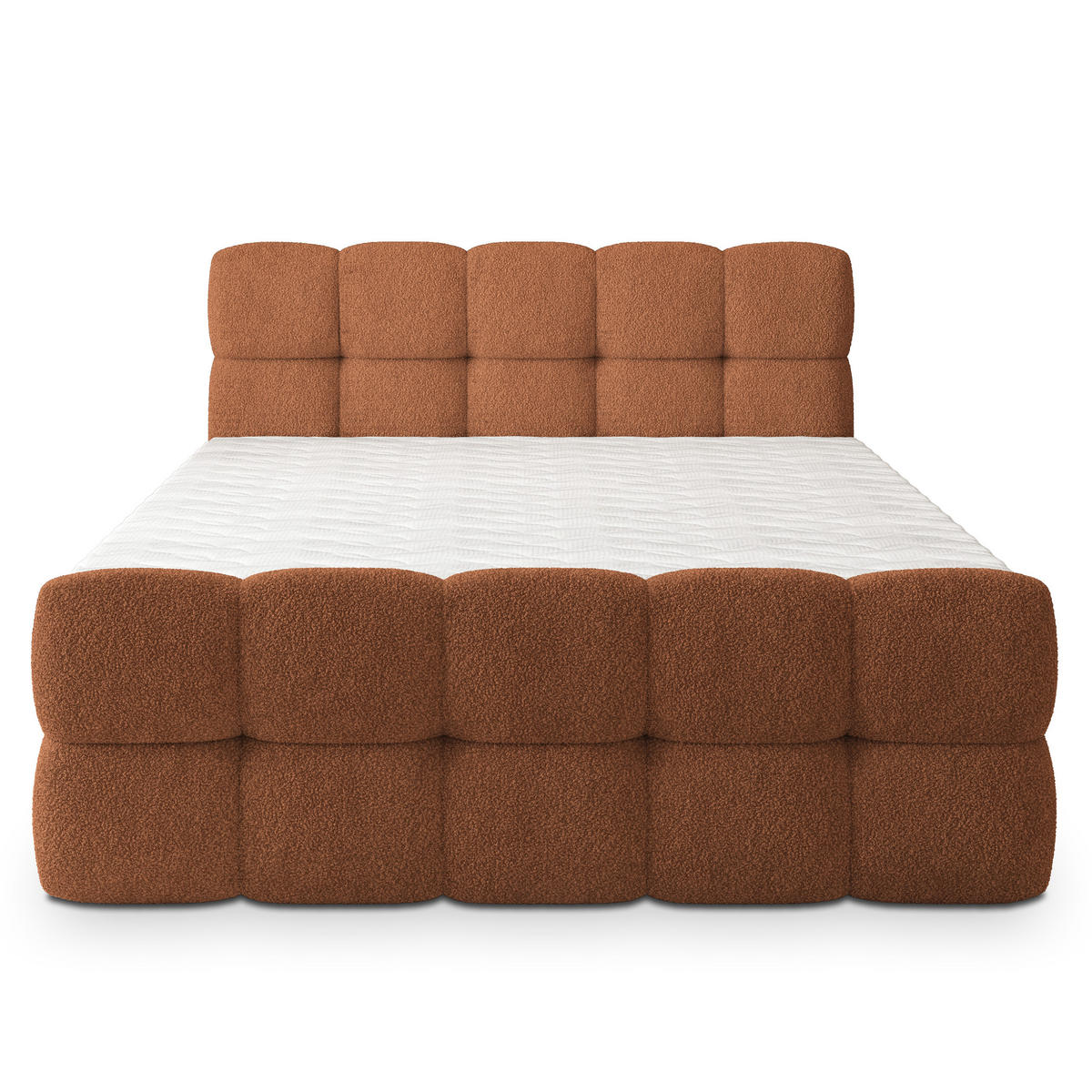 BOXBETT BRUME 180x200 cm mit Matratze und Topper, H2+H3 - Kupferfarben - Kupferfarben, Holz (180/200cm) - MASSENO