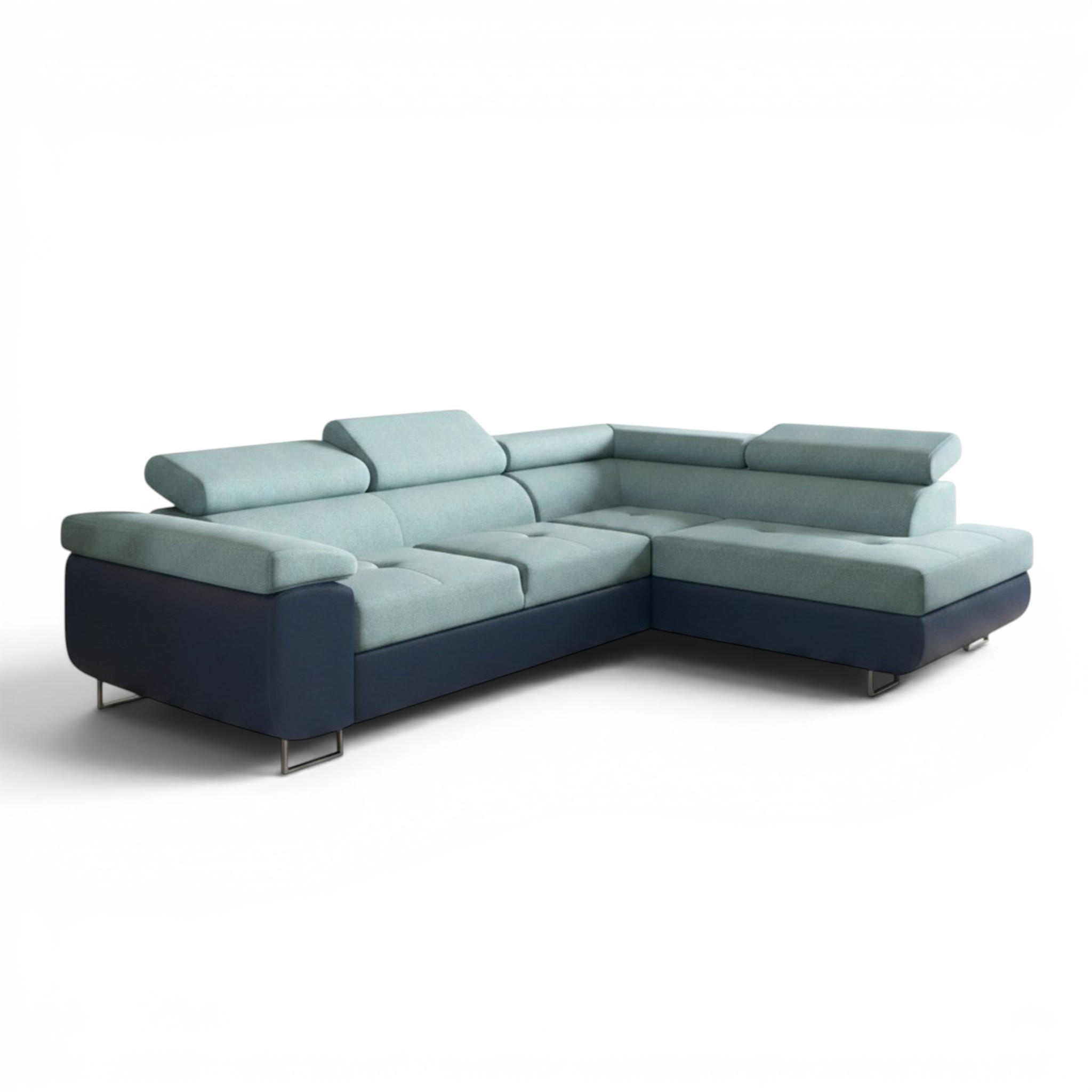 ECKSOFA Jade Mit Schlaffunktion - Pastellgrün, Holzwerkstoff/Textil (275/202cm) - Fun Möbel