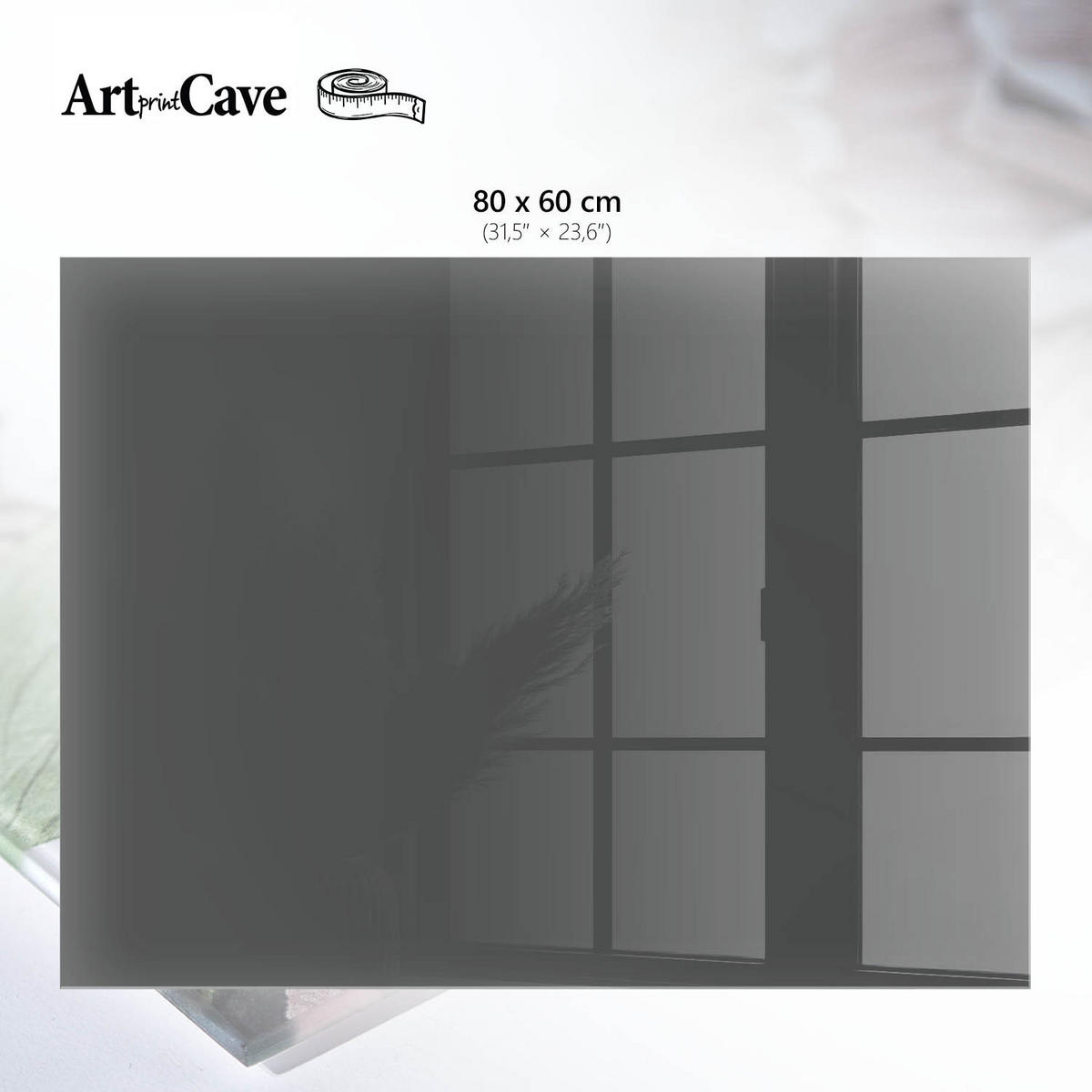 GLASPLATTE 80x60 cm – Dunkelgrau - Blau, Glas (0.4/80/60cm) - ArtPrintCave