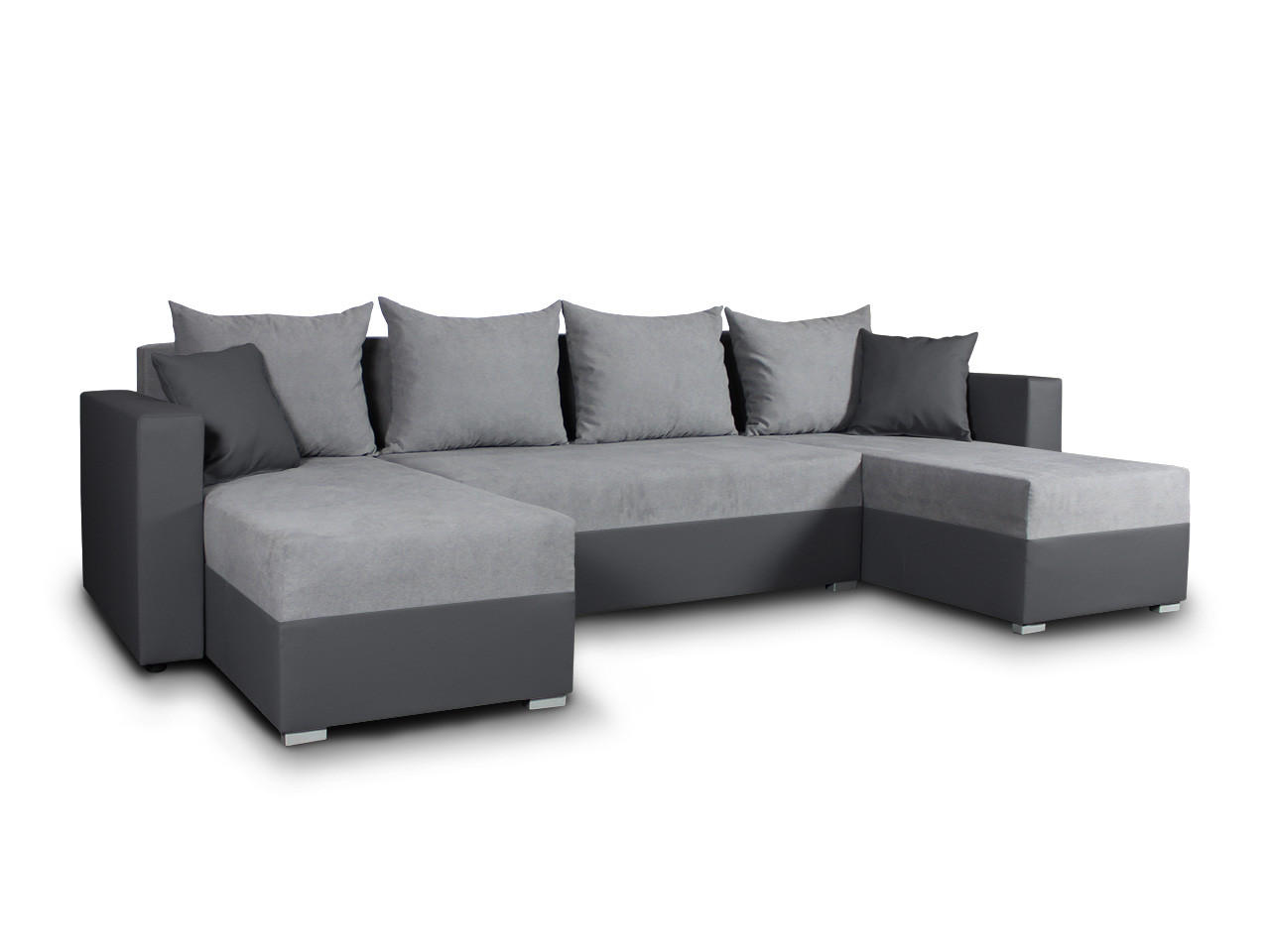 WOHNLANDSCHAFT Beno - Grau, Holz/Textil (298/80/142cm) - Sofnet