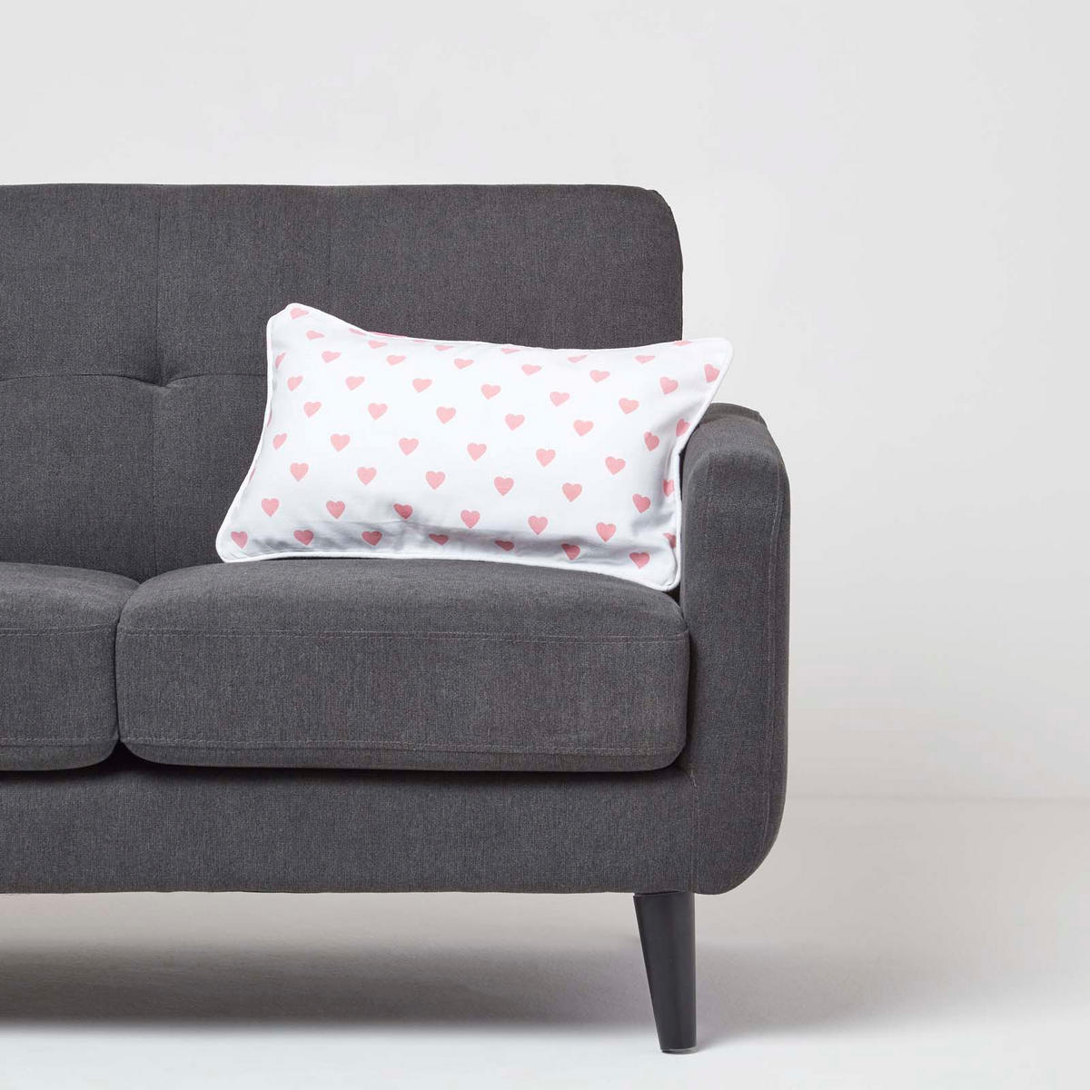 KISSENHÜLLE Herzen 30/50 cm, 100% Baumwolle - Rosa, Textil (30/50cm) - Homescapes