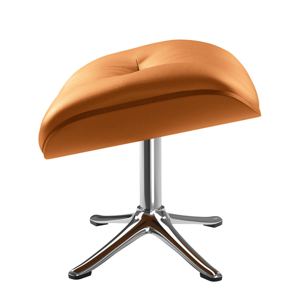 POLSTERHOCKER - Chromfarben/Cognac, Leder/Metall (44/39/42cm) - home24