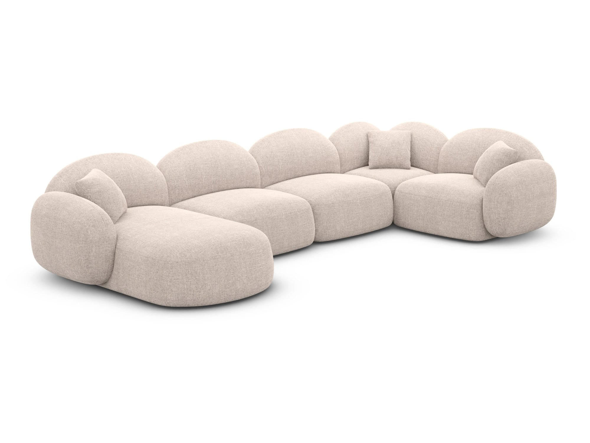WOHNLANDSCHAFT Mirello U-Form Beige Strukturstoff - Beige, Textil (333/77/193cm)