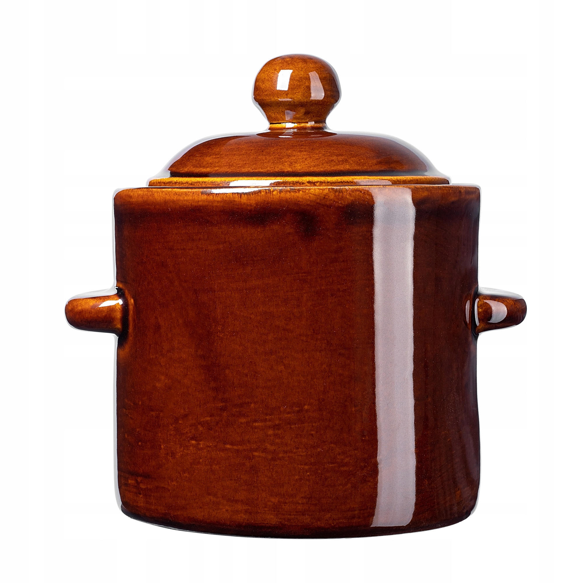 STEINZEUGTOPF mit Deckel, 1.8L - Braun, Keramik (17cm) - KADAX