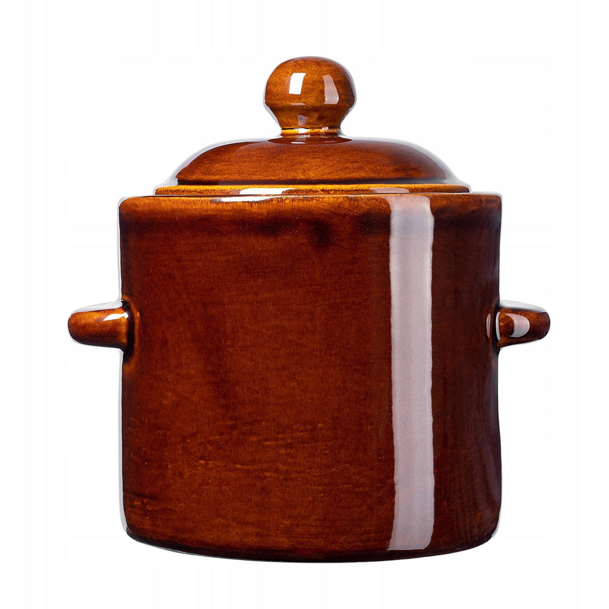 STEINZEUGTOPF mit Deckel, 1.8L - Braun, Keramik (17cm) - KADAX