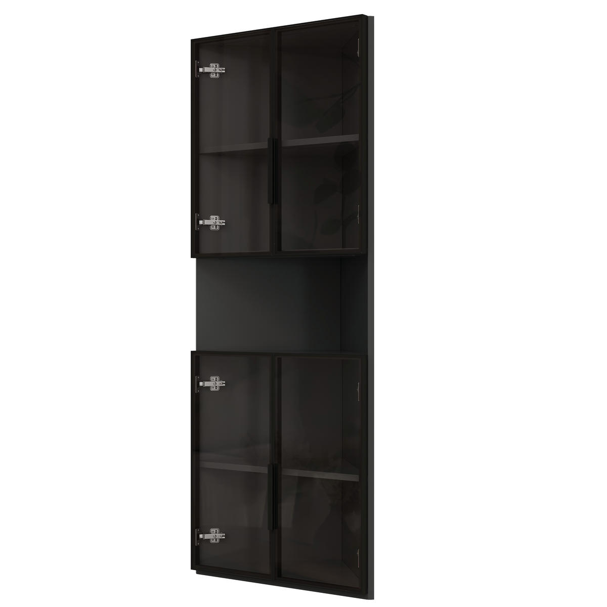 VITRINE Eckschrank LED Glasfront Schwarz 160cm Display Schrank - Schwarz, Holzwerkstoff (62/160/32cm) - FLIEKS