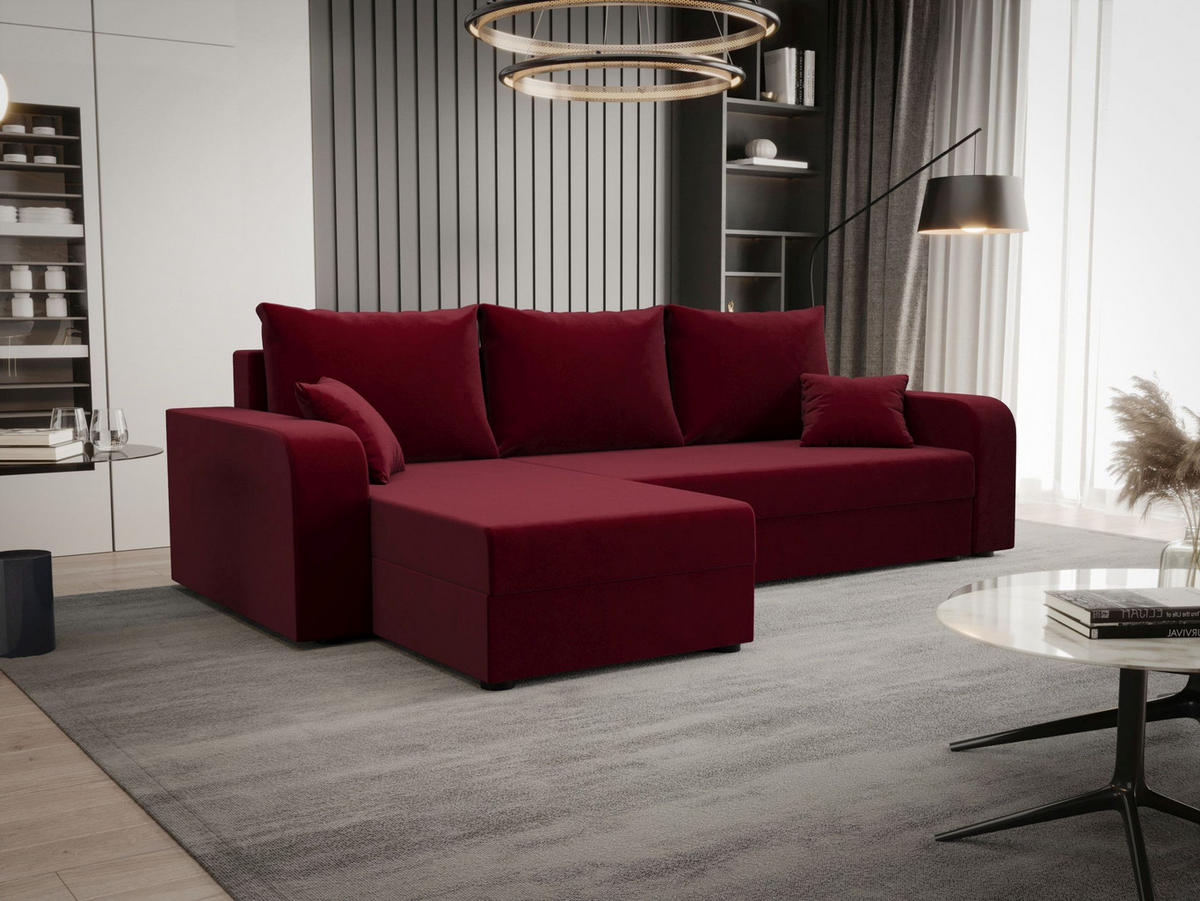 ECKSOFA HEWLET L BIS Itaka 34 Links mit Schlaffunktion - Bordeaux, Textil (240/140cm) - Bedante
