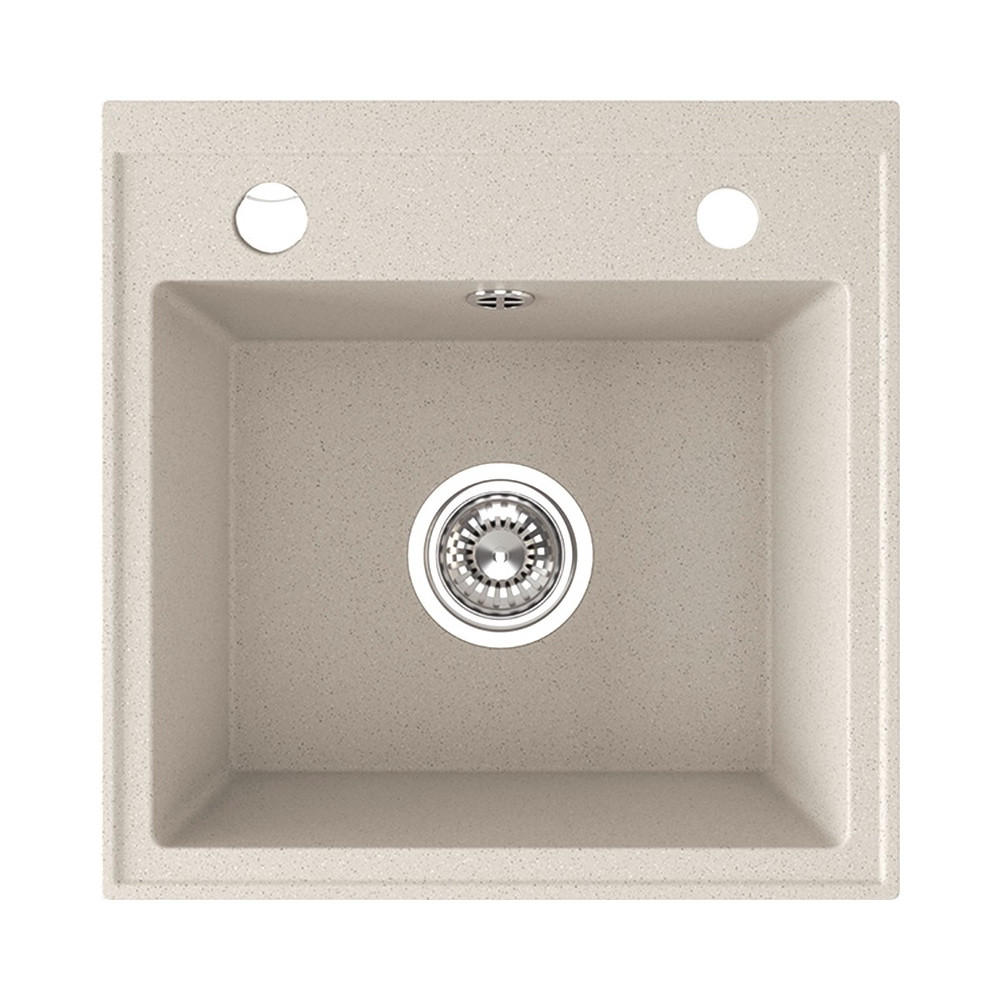 EINBAUSPÜLE Trzynastka Beige, Einzelbecken, 44/44/17,3 cm - Beige, Stein (44/17.3/44cm) - bad land