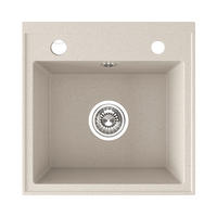EINBAUSPÜLE Trzynastka Beige, Einzelbecken, 44/44/17,3 cm - Beige, Stein (44/17.3/44cm) - bad land