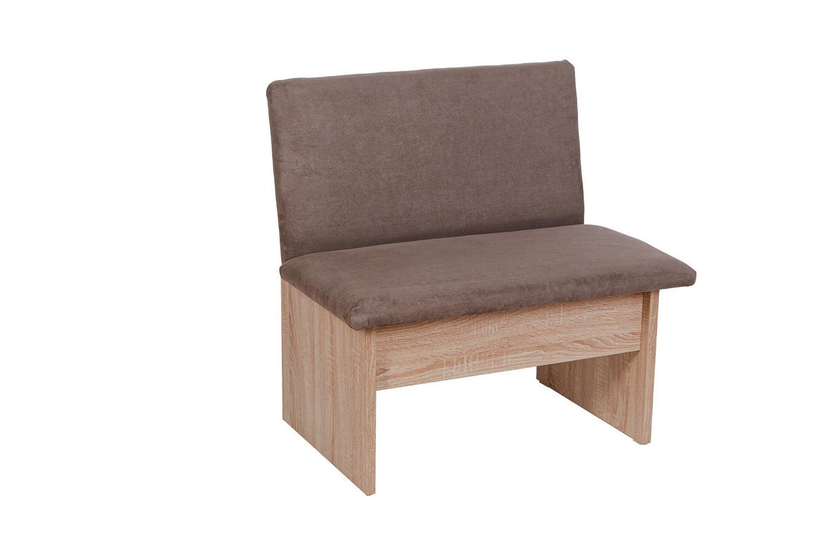 ECKBANK Die Vielseitige - Braun/Sonoma Eiche, Holzwerkstoff/Textil (145/185cm) - Kundler Home