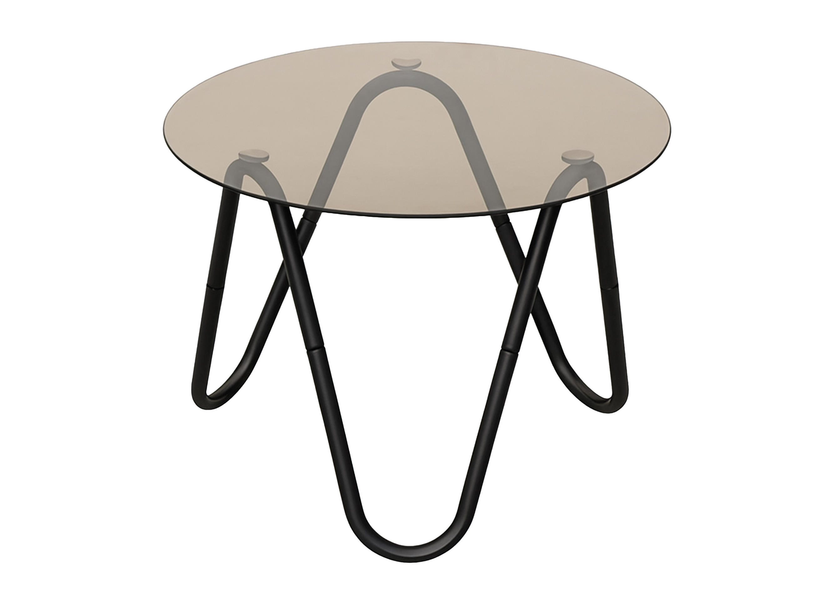 BEISTELLTISCH Ventana Round - Schwarz - 50/50/35 cm - Schwarz, Metall (50/50/35cm) - Leitmotiv