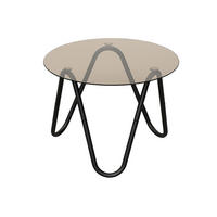 BEISTELLTISCH Ventana Round - Schwarz - 50/50/35 cm - Schwarz, Metall (50/50/35cm) - Leitmotiv
