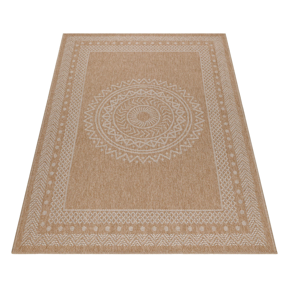 TEPPICH Outdoor Flachgewebe Vintage Polypropylen Terrasse Beige Rechteckig 200x290 - Beige, Textil (200/290cm) - KADIMA DESIGN