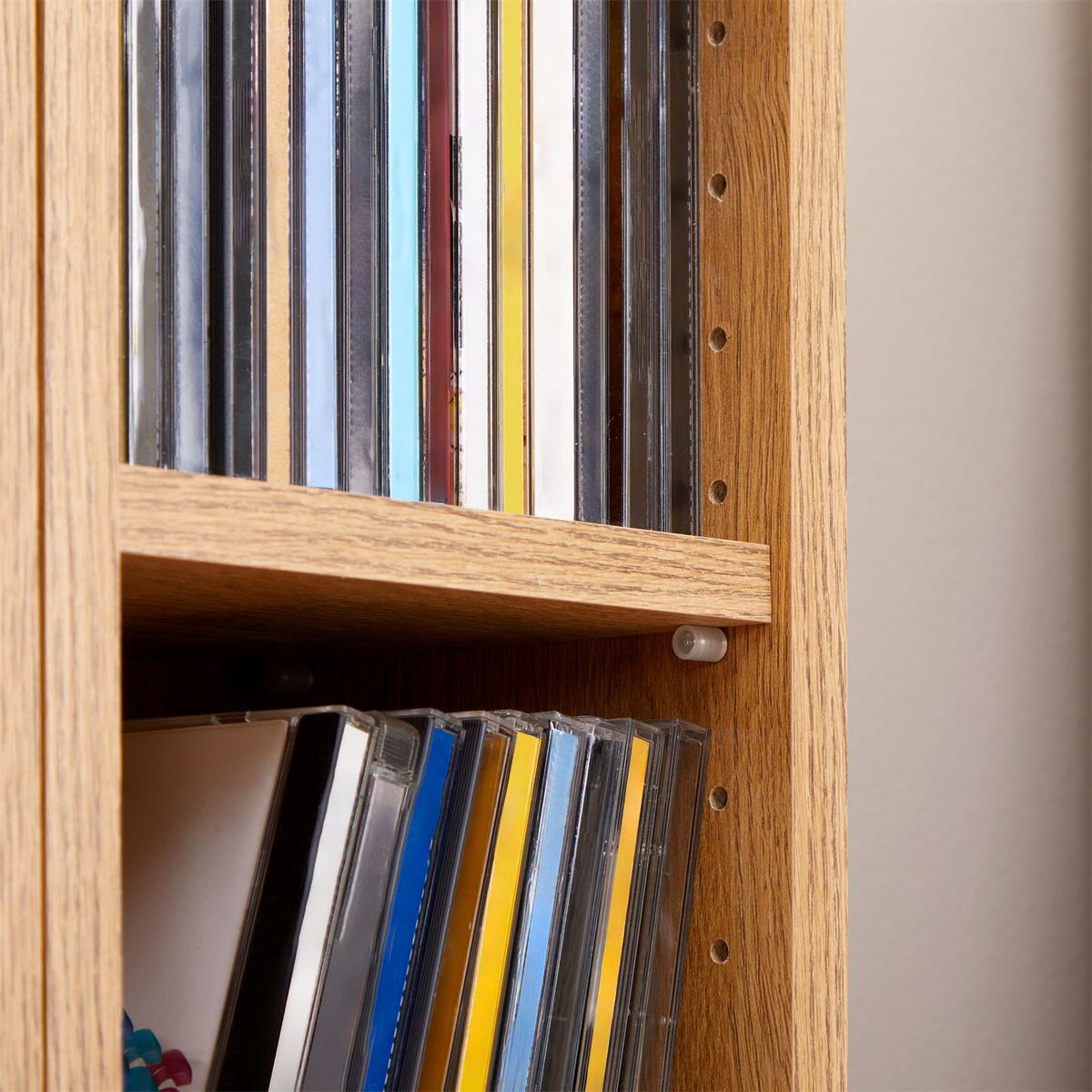 CD/DVD- REGAL CHART WILDEICHE - Wildeiche, Holzwerkstoff (20/186/17cm) - CARO-Möbel