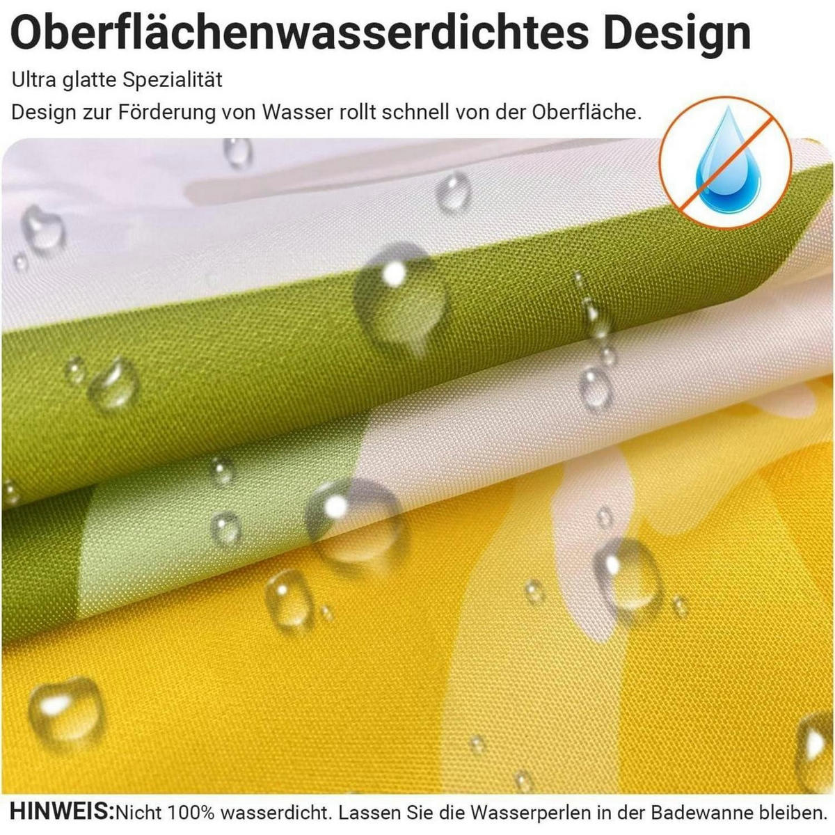 DUSCHVORHANG Zitrone Blatt 120 x 200 cm - Multicolor, Textil (120/200cm)