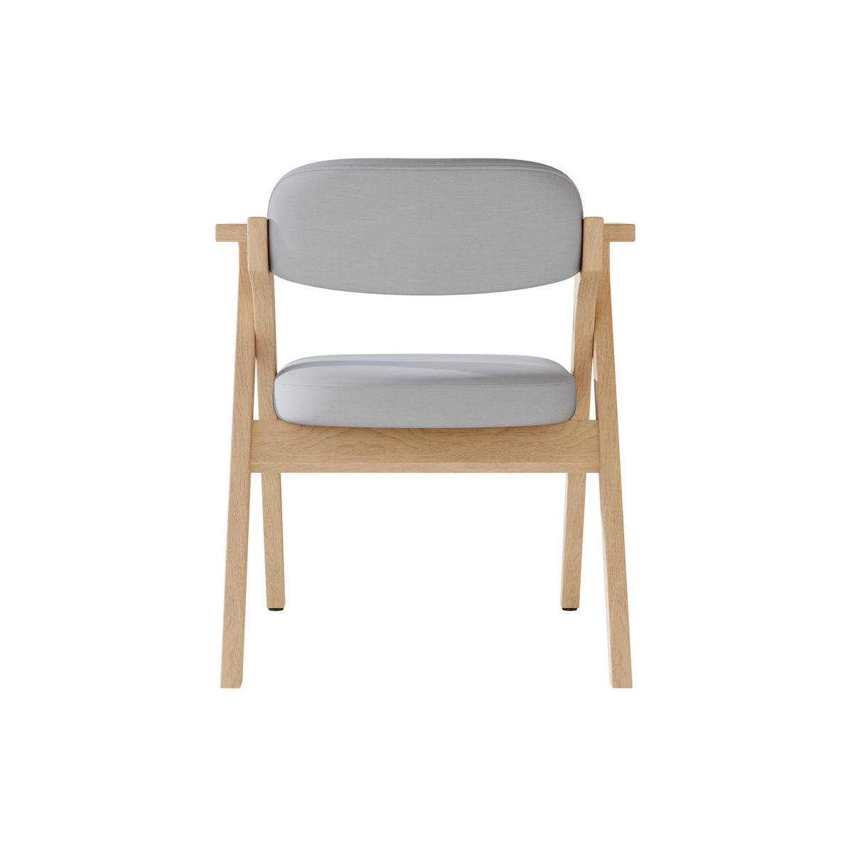 KLAPPSTÜHLE 2er-Set mit Armlehnen Massivholz Leinen Grau - Grau, Holz (66.5/76/64.5cm) - Meubliv