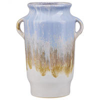 BLUMENVASE Steinzeug blau Gerrha - Blau, Stein (25cm) - Beliani