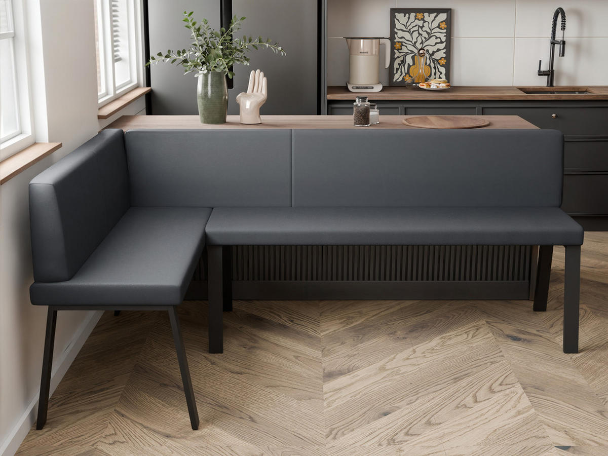ECKBANK links MONO Y Kunstleder glatt, 142/196 cm Grau - Grau, Kunststoff/Textil (142/196cm) - Idohome