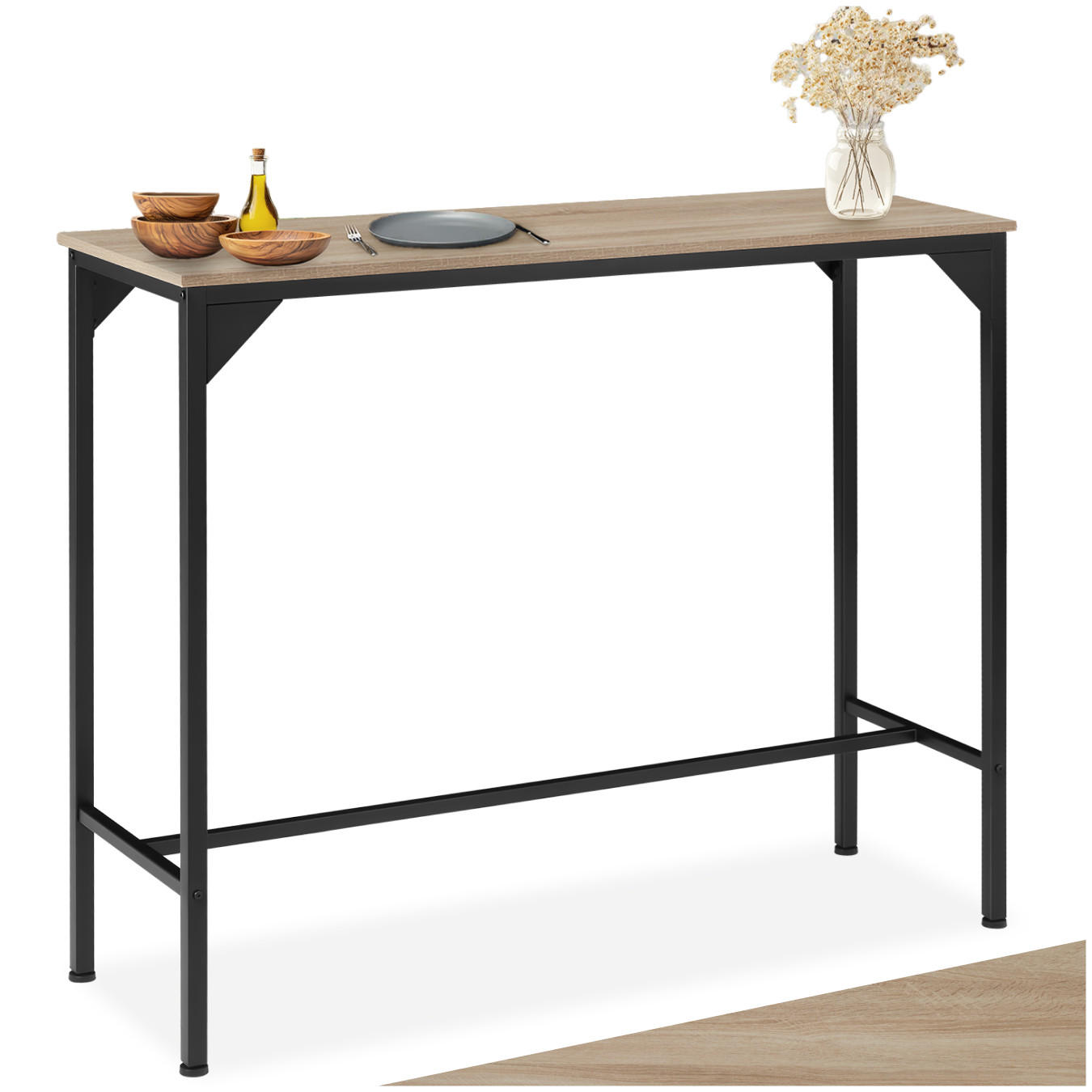 BARTISCH Kerry,120 x 40 x 100,5 cm,Industrial Holz hell, Eiche Sonoma - Naturfarben, Holz (40/100.5/120cm) - tectake