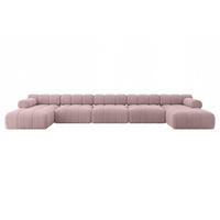 WOHNLANDSCHAFT modulares Sofa Tesso-U3 - 475x160x70 cm Rosa Cord - Rosa, Holzwerkstoff/Textil (475/70/160cm) - ALTDECOR