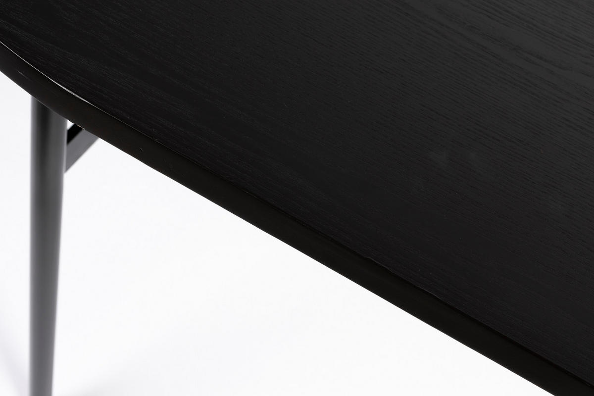 ESSTISCH Marcio - Schwarz - 180/80/75 cm - Schwarz, Metall (180/80/75cm)