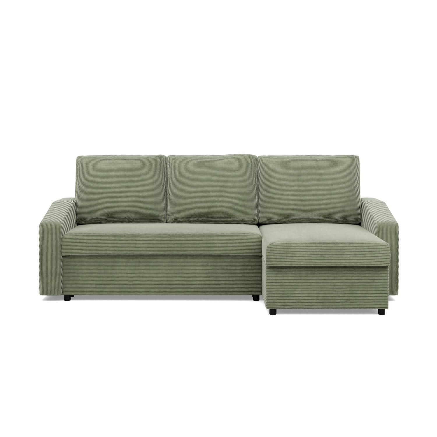 ECKSOFA MIT SCHLAFFUNKTION NEO, Cord - Grün - Grün, Textil (231/140cm) - Mebligo