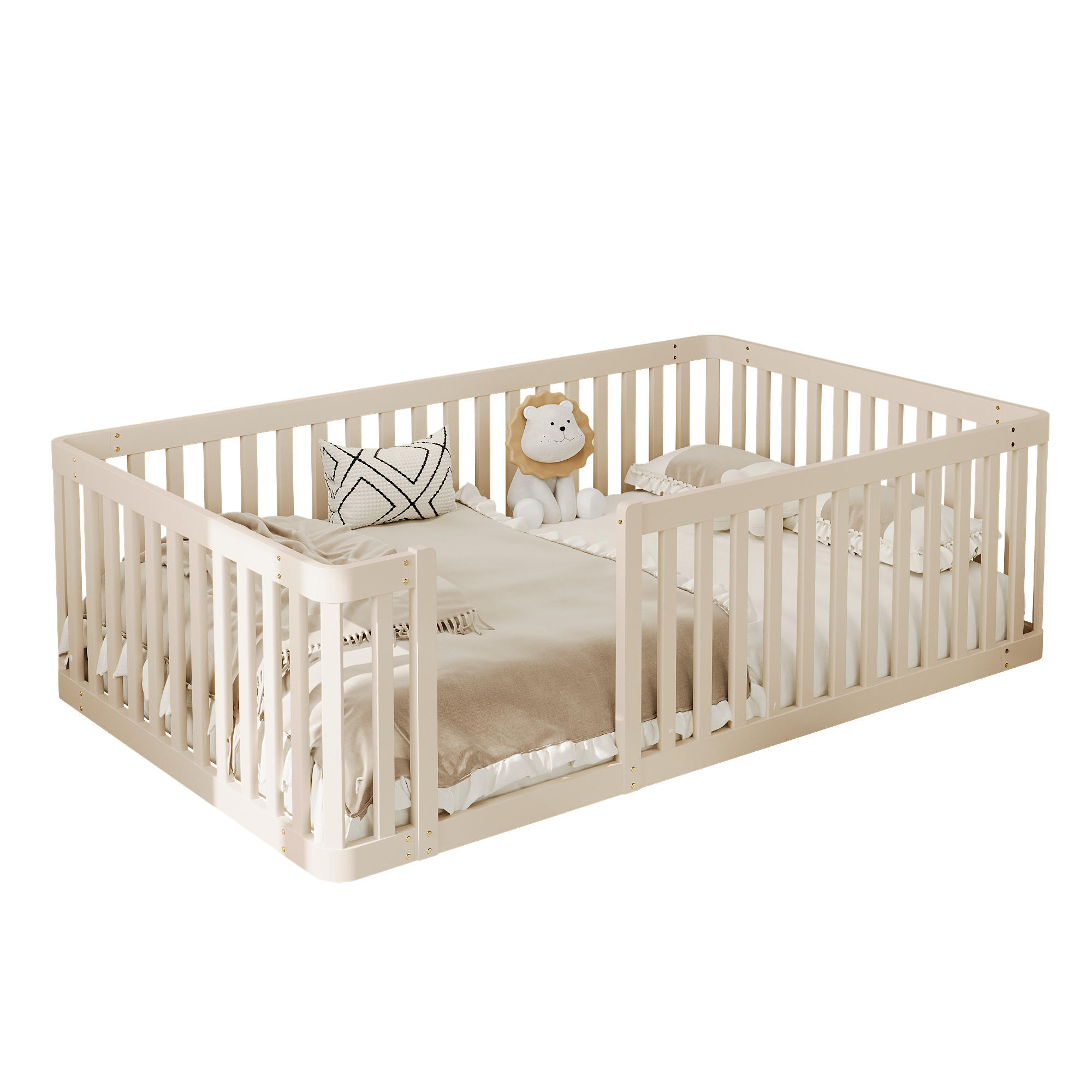 Wishdor Kinderbett Creme 90x200 cm