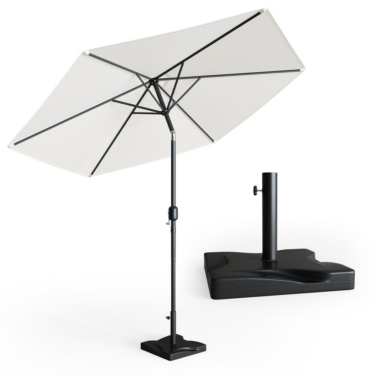 SONNENSCHIRMSTÄNDER Schwarz 42 x 42 cm - Schwarz, Metall (42/42cm) - OK-Living