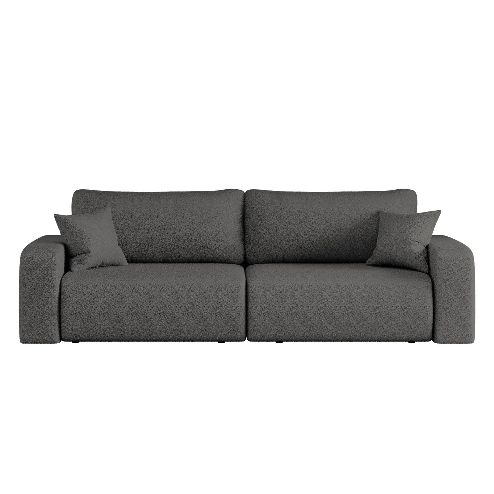 SCHLAFSOFA MILANO und Bettkasten Stoff Quelle Graphit - Graphitfarben, Holz (246/83/98cm) - Kaiser Möbel