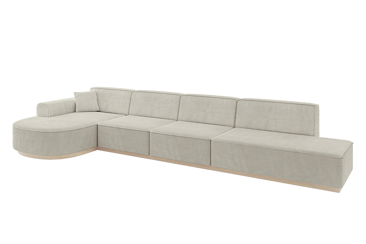 ECKSOFA Ottomane Links ARRIO-L3 - 413x171x83 cm Creme - Hellgrau/Creme, Holzwerkstoff/Textil (413/171cm) - ALTDECOR