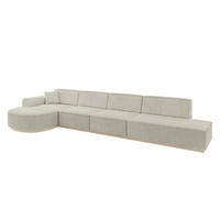 ECKSOFA Ottomane Links ARRIO-L3 - 413x171x83 cm Creme - Hellgrau/Creme, Holzwerkstoff/Textil (413/171cm) - ALTDECOR