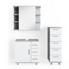 BADMÖBEL-SET Ilias Beton 3 Teile, mit Midischrank - Weiß/Grau, Holzwerkstoff (60/60.8/33cm) - Vicco